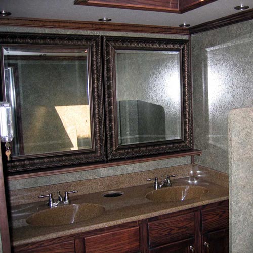 Interior view of the 6-station restroom trailer