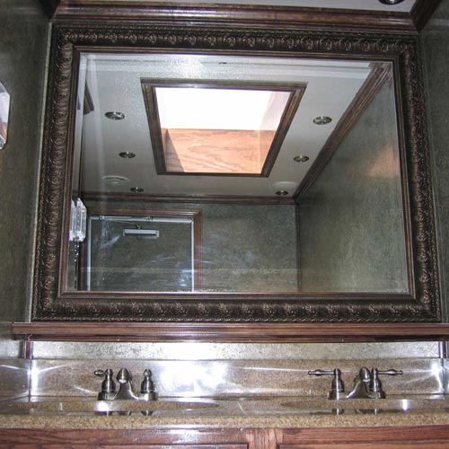 Big mirror over double vanity