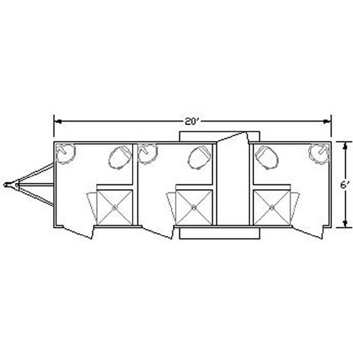 Layout of Stone Industries combo shower/restroom trailer
